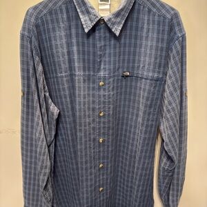 The North Face Men's Navy Checkered Button Down Shirt